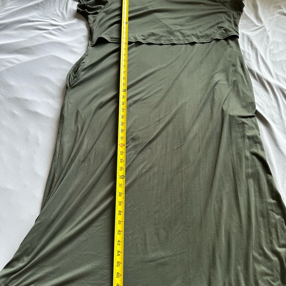 Olive Green Maxi Dress with Scoop Neck